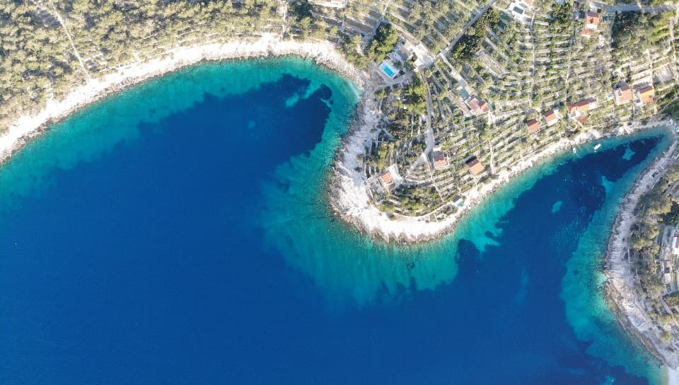 Aerial coastal landscape