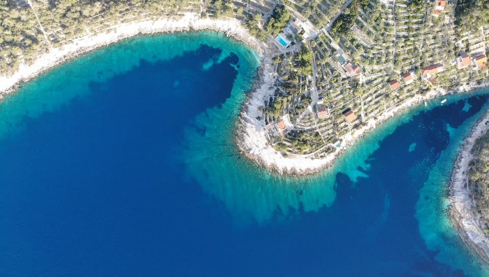 Coastal land and sea from above