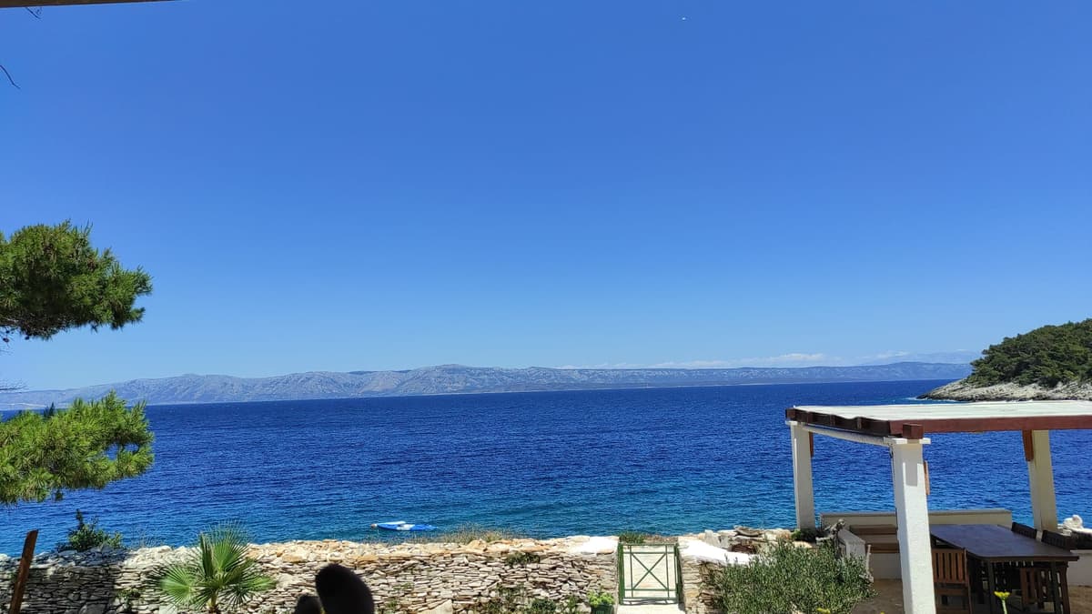 Shaded outdoor area with panoramic sea view