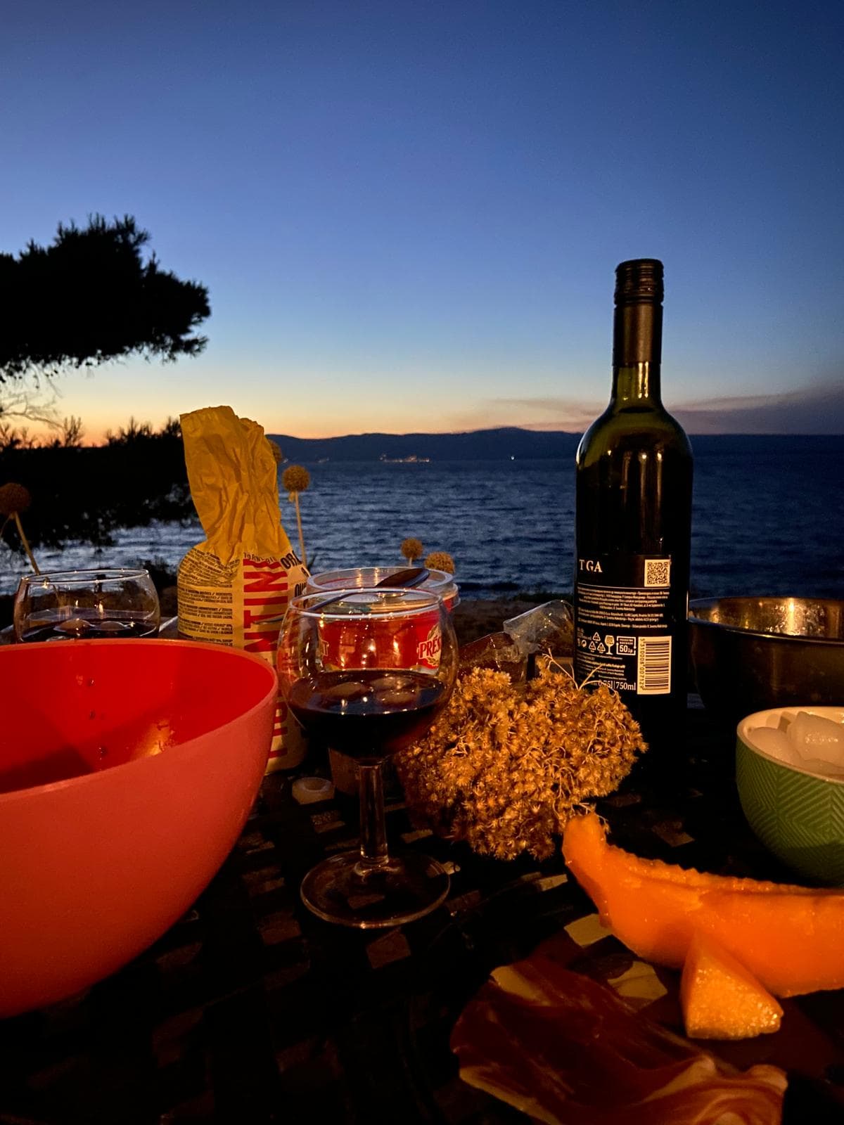 Sunset dinner on the terrace