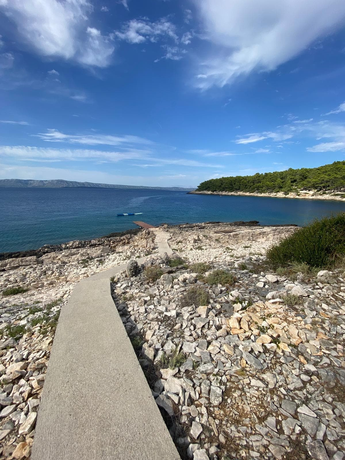 Coastal path with rocky terrain